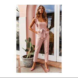 Hello Molly Blush Ruffle Jumpsuit